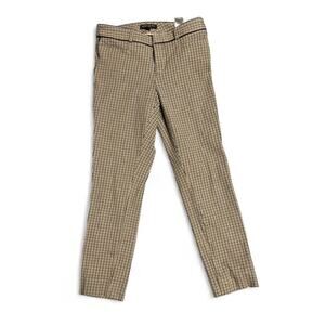 Size 2 Banana Republic Sloan plaid gingham beige brown above ankle pants